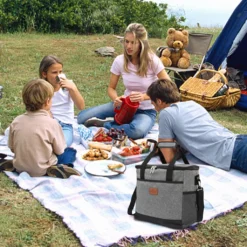 Lospitch 25L Kühltasche Faltbar Kühlkorb Kühlbox Isoliertasche Thermotasche Picknicktasche Für Lebensmitteltransport, Grau 12 Lospitch 25L Kühltasche Faltbar Kühlkorb Kühlbox Isoliertasche Thermotasche Picknicktasche Für Lebensmitteltransport, Grau -Qualitätsladen Für Geschirr 00e7b6e3b60045f093502d7d8de83b81