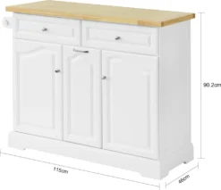 SoBuy FKW100-WN Kücheninsel Mit Arbeitsplatte Küchenwagen Mit 2 Türen Und Ausziehbarem Flaschenhalter Küchenschrank Sideboard Küchentrolley Weiß BHT Ca.: 115x90x46cm 11 SoBuy FKW100-WN Kücheninsel Mit Arbeitsplatte Küchenwagen Mit 2 Türen Und Ausziehbarem Flaschenhalter Küchenschrank Sideboard Küchentrolley Weiß BHT Ca.: 115x90x46cm -Qualitätsladen Für Geschirr 0293763abcfa42dc5fe80aa042debe90