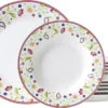 Flirt By R&B 17977 'Doppio Shanti' Tafelservice, Bunt/weiß, 12-teilig (1 Set)