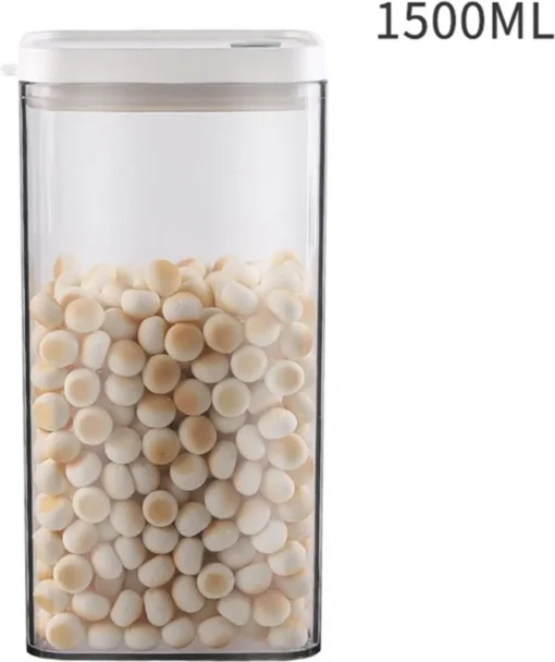 Vorratsbehälter Für Lebensmittel Quadratischer Vorratsbehälter Aus Kunststoff Aus Kunststoff (1500 Ml) 1 Stk – Bild 2