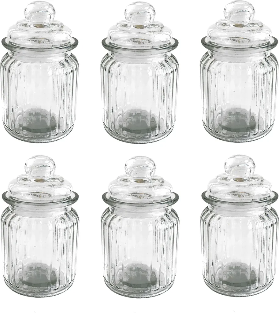 Glasgefäß Mit Deckel - 6 Stück - Vorratsglas 300ml 1 Glasgefäß Mit Deckel - 6 Stück - Vorratsglas 300ml