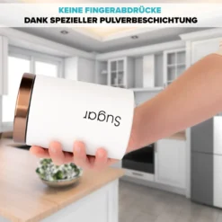 Lubur Premium Vorratsdosen Set - 3X Aufbewahrungsdose Für Lebensmittel - 1L Vorratsbehälter In Edlem Design Storage Jars - Pflegeleichte Vorratsdose Mit Deckel -Qualitätsladen Für Geschirr 09912f067b9edb4334c0d38696994b41