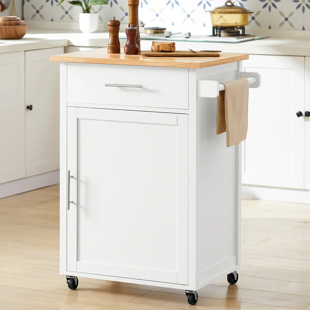 SoBuy FKW102-WN Küchenwagen Mit Arbeitsplatte Servierwagen Beistellwagen Rollwagen Getränkewagen Fürs Büro BHT Ca.: 68x90x46cm 2 SoBuy FKW102-WN Küchenwagen Mit Arbeitsplatte Servierwagen Beistellwagen Rollwagen Getränkewagen Fürs Büro BHT Ca.: 68x90x46cm – Bild 2