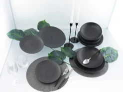 CreaTable 23211 Tafelservice Elements Collection Vesuvio Black Für 4 Personen, Steinzeug, Schwarz/grau (1 Set, 12-teilig) 32 CreaTable 23211 Tafelservice Elements Collection Vesuvio Black Für 4 Personen, Steinzeug, Schwarz/grau (1 Set, 12-teilig) -Qualitätsladen Für Geschirr 0a7b287f323994c4f5db7480f37749ac