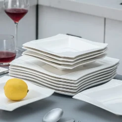 MALACASA, Serie Amparo, Cremeweiß Porzellan Tafelservice 12 Tlg. Set Speiseteller Und Suppenteller Geschirrset Für 6 Personen -Qualitätsladen Für Geschirr 0a806c8cd859bd61fa6ff2b141987c95 1