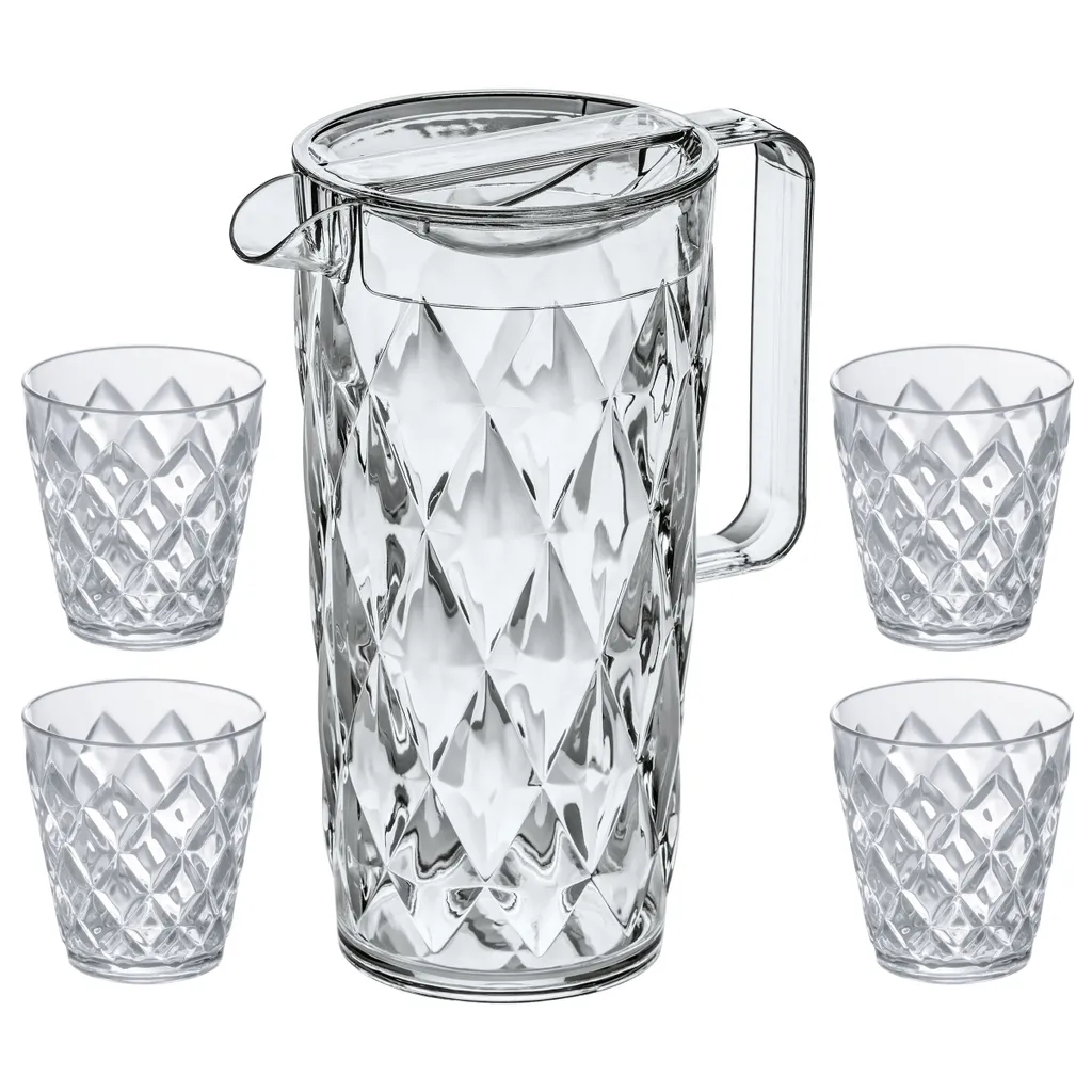 Koziol - Kristallkaraffe 1,6 Liter Mit 4 Tassen à 250 Ml 1 Koziol - Kristallkaraffe 1,6 Liter Mit 4 Tassen à 250 Ml