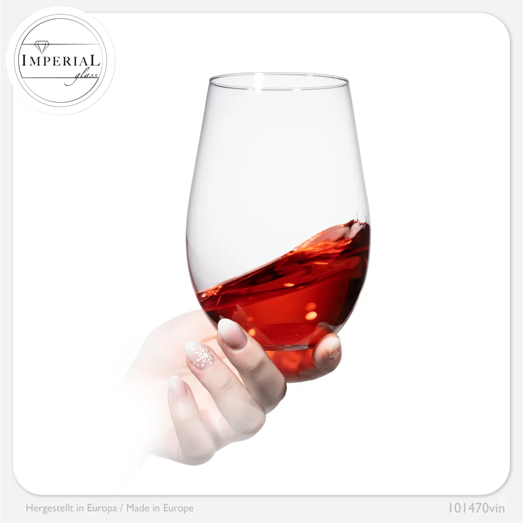 IMPERIAL Moderne Weingläser Ohne Stil Aus Glas 570ml Set 6-Teilig Groß 5 IMPERIAL Moderne Weingläser Ohne Stil Aus Glas 570ml Set 6-Teilig Groß – Bild 5