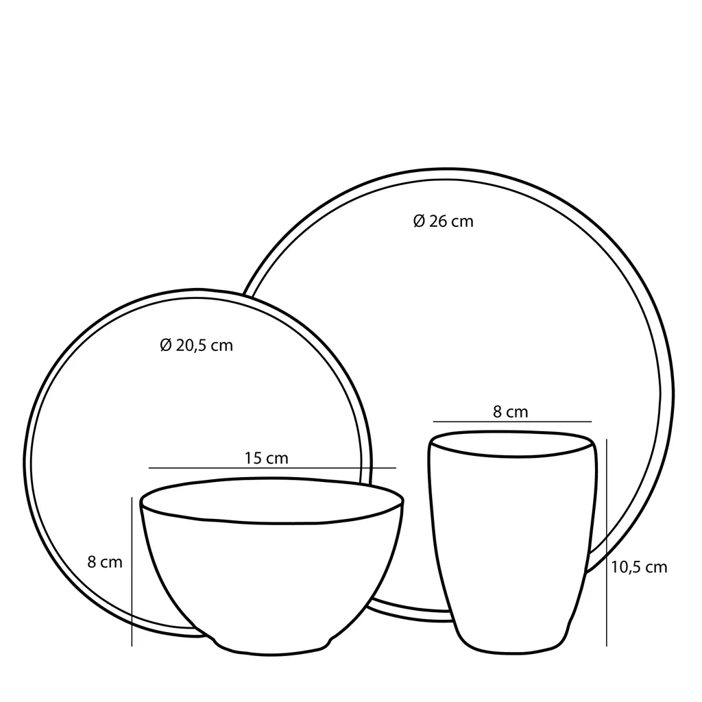 Mica Decorations Tabo Service Set Für 4 Personen - Keramik - Grau 7 Mica Decorations Tabo Service Set Für 4 Personen - Keramik - Grau – Bild 7