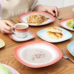 VEWEET Tafelservice 'SPARK' Aus Porzellan, 60-tlg Kombiservice, Kaffeetassen, Untertasse, Dessertteller, Speiseteller Und Suppenteller, Komplettservice Für 12 Personen 18 VEWEET Tafelservice 'SPARK' Aus Porzellan, 60-tlg Kombiservice, Kaffeetassen, Untertasse, Dessertteller, Speiseteller Und Suppenteller, Komplettservice Für 12 Personen -Qualitätsladen Für Geschirr 0c60c1ba777801885d71e338ed319753