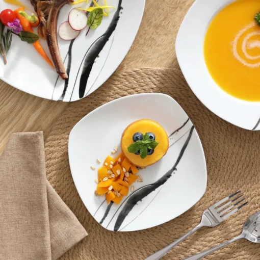 VEWEET, Tafelservice 'Teresa' Aus Porzellan, 36-teilig Geschirrset, Kombiservice Mit Dessertteller, Speiseteller Und Suppenteller – Bild 4