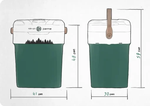 Tragbare Kühlbox Peme Ice-on Mini-Kühlschrank Für Auto Und Camping 32 Liter - In Pine Forest Grün – Bild 9