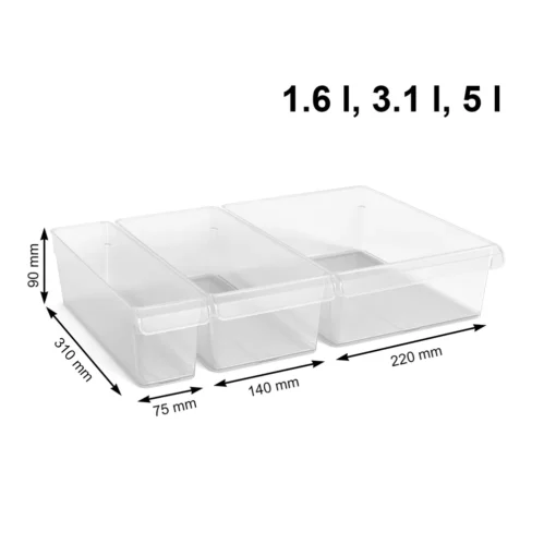 ROTHO SET Kühlschrankorg. PP 3 Tlg. MB LOFT, Farbe:Transparent – Bild 3