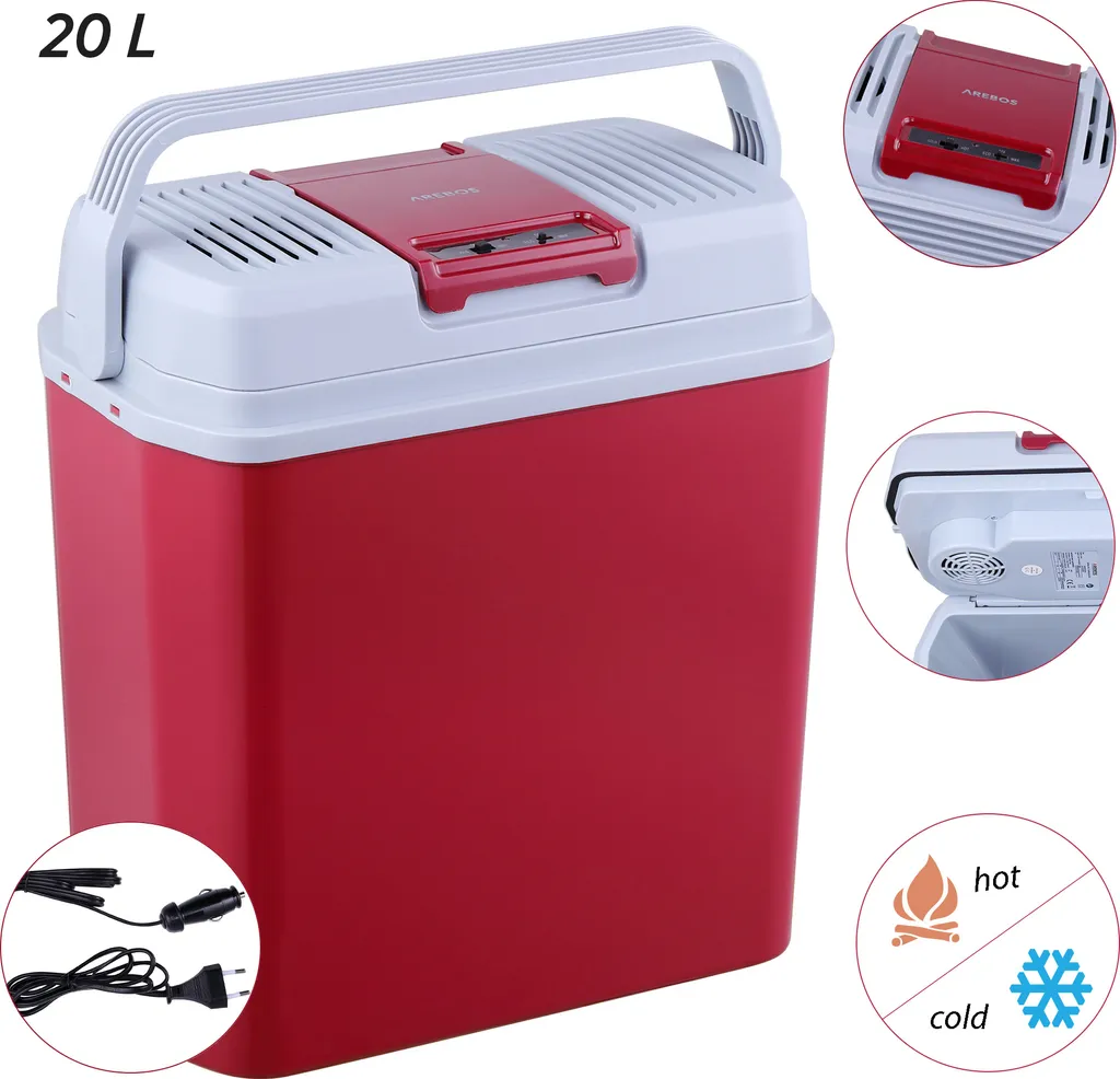 AREBOS 20 Liter Kühlbox Elektrisch, Klein, Zum Kühlen Und Warmhalten, Mit ECO Modus, 12/230 V Für Auto Und Steckdose, Kühltasche, Isoliertasche 3 AREBOS 20 Liter Kühlbox Elektrisch, Klein, Zum Kühlen Und Warmhalten, Mit ECO Modus, 12/230 V Für Auto Und Steckdose, Kühltasche, Isoliertasche – Bild 3