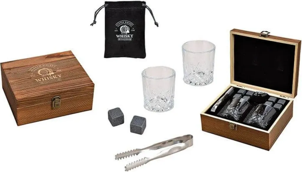 Whisky Geschenkset Nicht Nur Für Whisky Liebhaber:innen, 8 Granit Whisky Steine, 2 Whiskygläser, Eiswürfelzange Und Samtbeutel In Toller Holz Geschenkbox. Neidfaktor Inclusive 1 Whisky Geschenkset Nicht Nur Für Whisky Liebhaber:innen, 8 Granit Whisky Steine, 2 Whiskygläser, Eiswürfelzange Und Samtbeutel In Toller Holz Geschenkbox. Neidfaktor Inclusive