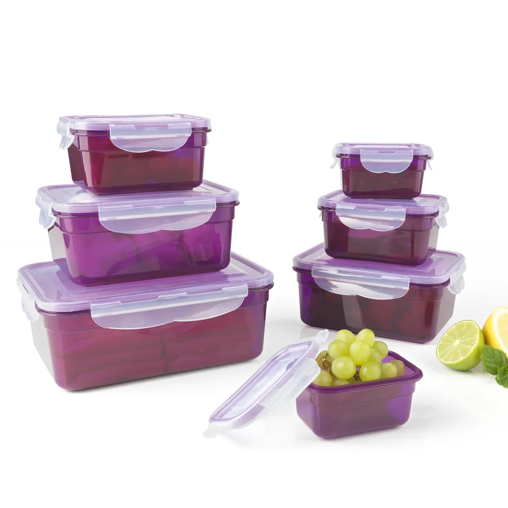 GOURMETmaxx Frischhaltedosen Klick-it 28-tlg. In Lila Frischhaltedosen Set Klick-It Gefrierdosen Lunchbox Brotdose 14 Stück Lila 4 GOURMETmaxx Frischhaltedosen Klick-it 28-tlg. In Lila Frischhaltedosen Set Klick-It Gefrierdosen Lunchbox Brotdose 14 Stück Lila – Bild 4
