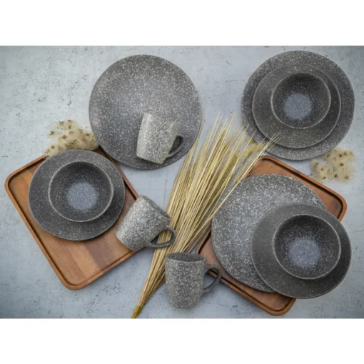 CreaTable 23770 Kombiservice Granit Für 4 Personen, Steinzeug (1 Set, 16-teilig) – Bild 4