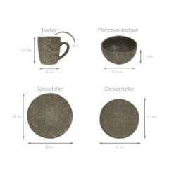 CreaTable 23770 Kombiservice Granit Für 4 Personen, Steinzeug (1 Set, 16-teilig) 10 CreaTable 23770 Kombiservice Granit Für 4 Personen, Steinzeug (1 Set, 16-teilig) -Qualitätsladen Für Geschirr 14e1fc290e65b1e49e3286d7707e106d