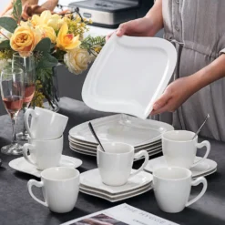 MALACASA, Serie Elvira, 36 Teilig Cremeweiß Porzellan Geschirrset Tafelservice Kaffeeservice Mit Tassen, Untertassen, Dessertteller Für 12 Person 14 MALACASA, Serie Elvira, 36 Teilig Cremeweiß Porzellan Geschirrset Tafelservice Kaffeeservice Mit Tassen, Untertassen, Dessertteller Für 12 Person -Qualitätsladen Für Geschirr 161fd2150daed9339b4e461aba56f55f