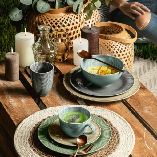 Seltmann Weiden Kaffeeservice Beat Grau Einfarbig/Relief Modern – Bild 8