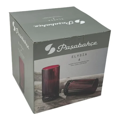 Pasabahce Elysia Wassergläser Longdrinkgläser 4er Set Lang Rot 450ml 520015 – Bild 3