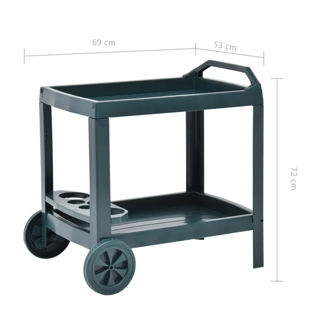 VidaXL Getränkewagen Grün 69×53×72 Cm Kunststoff 7 VidaXL Getränkewagen Grün 69×53×72 Cm Kunststoff – Bild 7