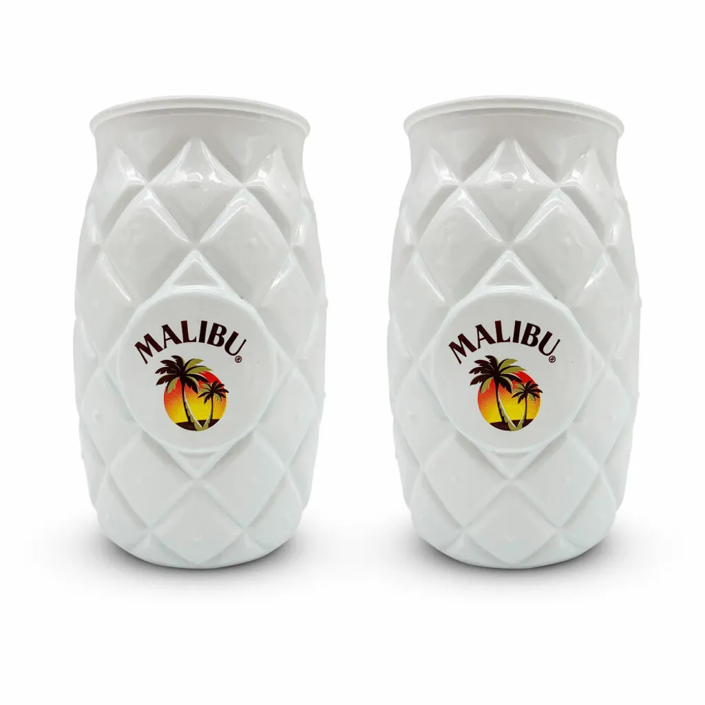 Malibu Ananasglas Weiß 2er-Set, Rum- Und Cocktailgläser In Ananasform, Glas, 500 Ml 1 Malibu Ananasglas Weiß 2er-Set, Rum- Und Cocktailgläser In Ananasform, Glas, 500 Ml