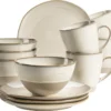 Mäser 931818 Frühstücksset Nottingham Für 4 Personen, Steinzeug, Beige (1 Set, 12-teilig)