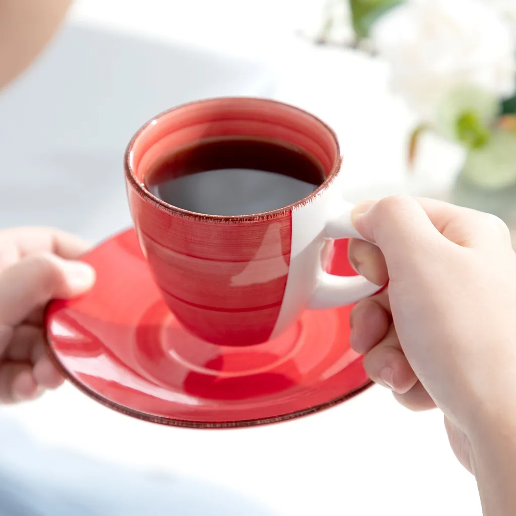 Kaffeeservice Steinzeug, Vancasso BONITA 12 Teiliges Kaffeeset, Cappuccino Tassenset Für 6 Personen, Tassen Und Untertassen 4 Kaffeeservice Steinzeug, Vancasso BONITA 12 Teiliges Kaffeeset, Cappuccino Tassenset Für 6 Personen, Tassen Und Untertassen – Bild 4