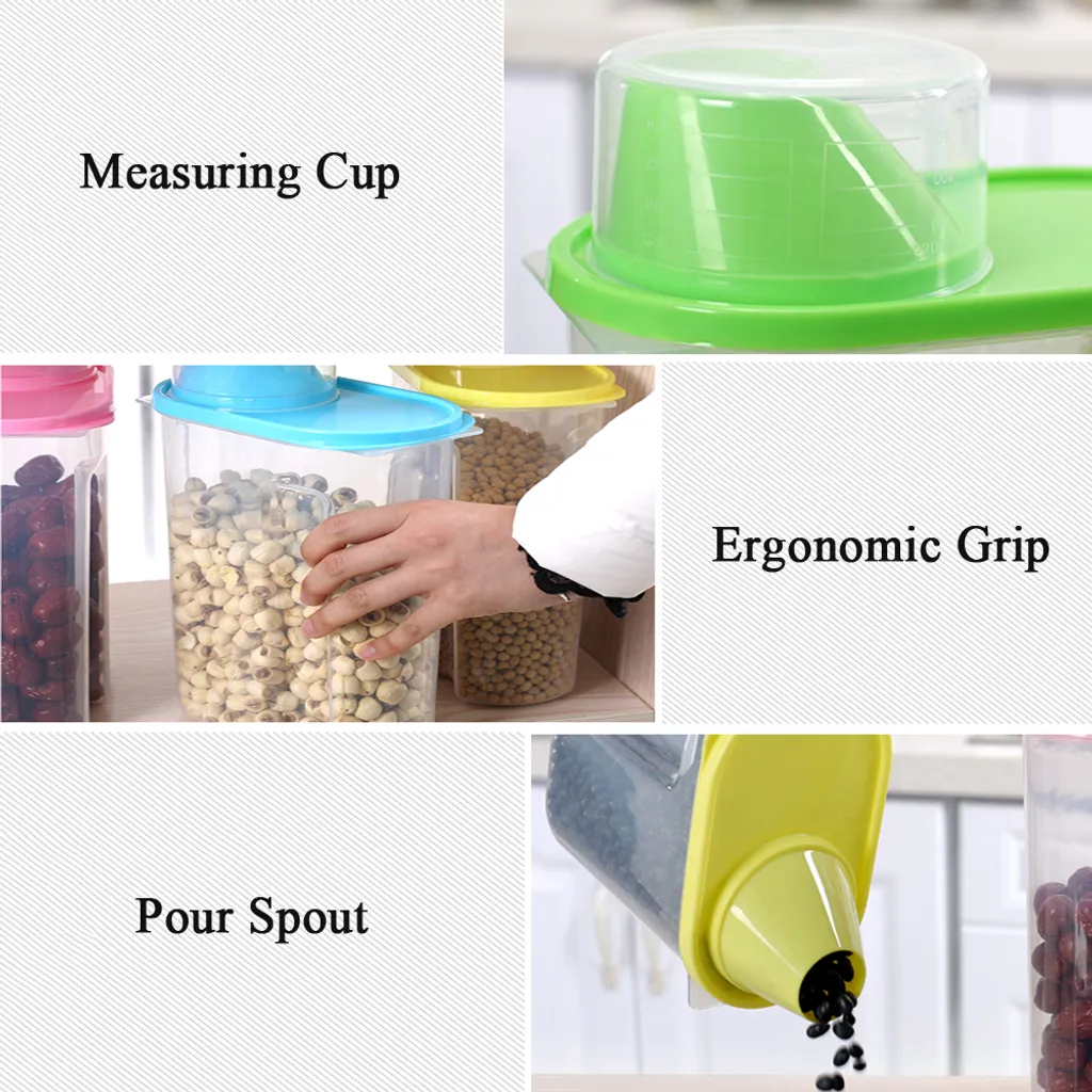 Vorratsdosen Set Mit Deckel, Aufbewahrungsbox Küche, Frischhaltedosen 2.5L & 1.9L BPA-frei Luftdicht Vorratsbehälter Mit Messbecher Kunststoff Schüttdosen Für Mehl Müsli (2 Stück) 4 Vorratsdosen Set Mit Deckel, Aufbewahrungsbox Küche, Frischhaltedosen 2.5L & 1.9L BPA-frei Luftdicht Vorratsbehälter Mit Messbecher Kunststoff Schüttdosen Für Mehl Müsli (2 Stück) – Bild 4
