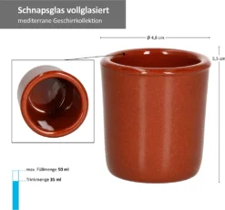 MamboCat 12er Ton Schnapsbecher 50 Ml Vollglasiert Shot-Glas Mediterran Unikat Handarbeit Tonbecher 9 MamboCat 12er Ton Schnapsbecher 50 Ml Vollglasiert Shot-Glas Mediterran Unikat Handarbeit Tonbecher -Qualitätsladen Für Geschirr 1b9464e82415ad9215d7a2092e130cd9