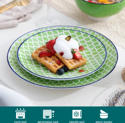 Vancasso Macaron Porzellan Kombiservice, 16 Teilig Geschirrset, Mit Je 4 Speiseteller, Dessertteller, Müslischalen Und Kaffeebecher Für 4 Personen – Bild 3