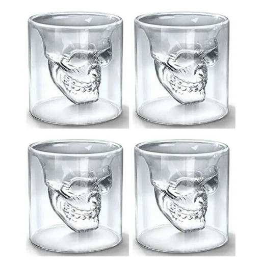 Skull-in-glass Winkee 4 Schnapsgläser Shot Glas Totenkopf Schädel 25ml Partyglas Weingläser – Bild 4