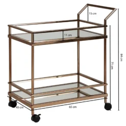 WOHNLING Design Servierwagen Dunkles Gold 2 Ebenen Mit Bremsen | Beistelltisch Auf Rollen | Speisewagen Mit Glasplatte | Küchenwagen | Teewagen 8 WOHNLING Design Servierwagen Dunkles Gold 2 Ebenen Mit Bremsen | Beistelltisch Auf Rollen | Speisewagen Mit Glasplatte | Küchenwagen | Teewagen -Qualitätsladen Für Geschirr 1d7a11bd906053c0e1e21c12fb2d9c23