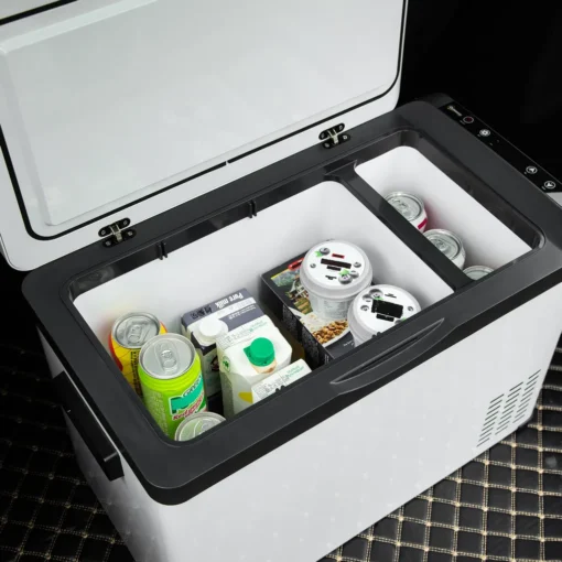 Outsunny Kühlbox Auto 30L Mit LCD-Anzeige Kompressor Autokühlschrank Elektrisch Boot Camper Reisen 12/24V DC Und 110-240V AC Weiß – Bild 9