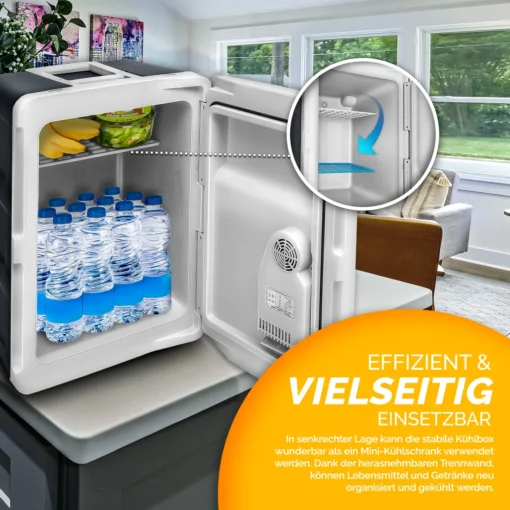 Tillvex Kühlbox Elektrisch 40L Grau Mit Rollen | Mini-Kühlschrank 230 V Und 12 V Für KFZ Auto Camping | Kühlt & Wärmt | ECO-Modus – Bild 7