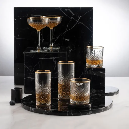 Pasabahce Timeless Golden Touch 4tlg Trinkglas Glas Tumbler 450ml 52800 – Bild 6