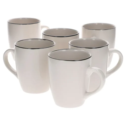 24tlg. Geschirrset Campo Creme 6 Pers. Kaffeebecher Suppenteller Kuchenteller Speiseteller – Bild 2