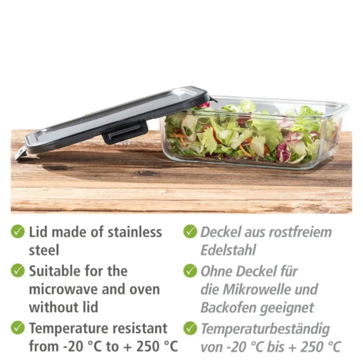 Wenko Glas Frischhaltedose Steel 1,5 L – Bild 3
