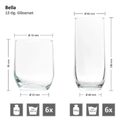 12tlg Gläserset Bella 6x Wasser Trink-Becher 6x Long-Drink Partygläser 310ml Tumbler Glas Gastro 14 12tlg Gläserset Bella 6x Wasser Trink-Becher 6x Long-Drink Partygläser 310ml Tumbler Glas Gastro -Qualitätsladen Für Geschirr 21691d6ffda482bf1dad7069f3205373