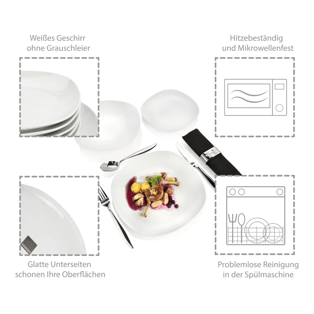 Tafelservice "Bilgola" By Sänger, 18 Teilig Für 6 Personen, Im Abgerundetem Design 2 Tafelservice "Bilgola" By Sänger, 18 Teilig Für 6 Personen, Im Abgerundetem Design – Bild 2
