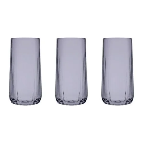 Pasabahce Nova Dunkle Longdrink Gläser 3er Set 360ml Grau Schwarz 420695