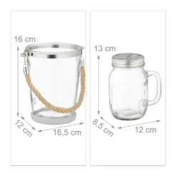 Relaxdays 4 Trinkgläser Mit Deckel Und Zubehör -Qualitätsladen Für Geschirr 22daa7b2a704e38783e04d30198dc0c8