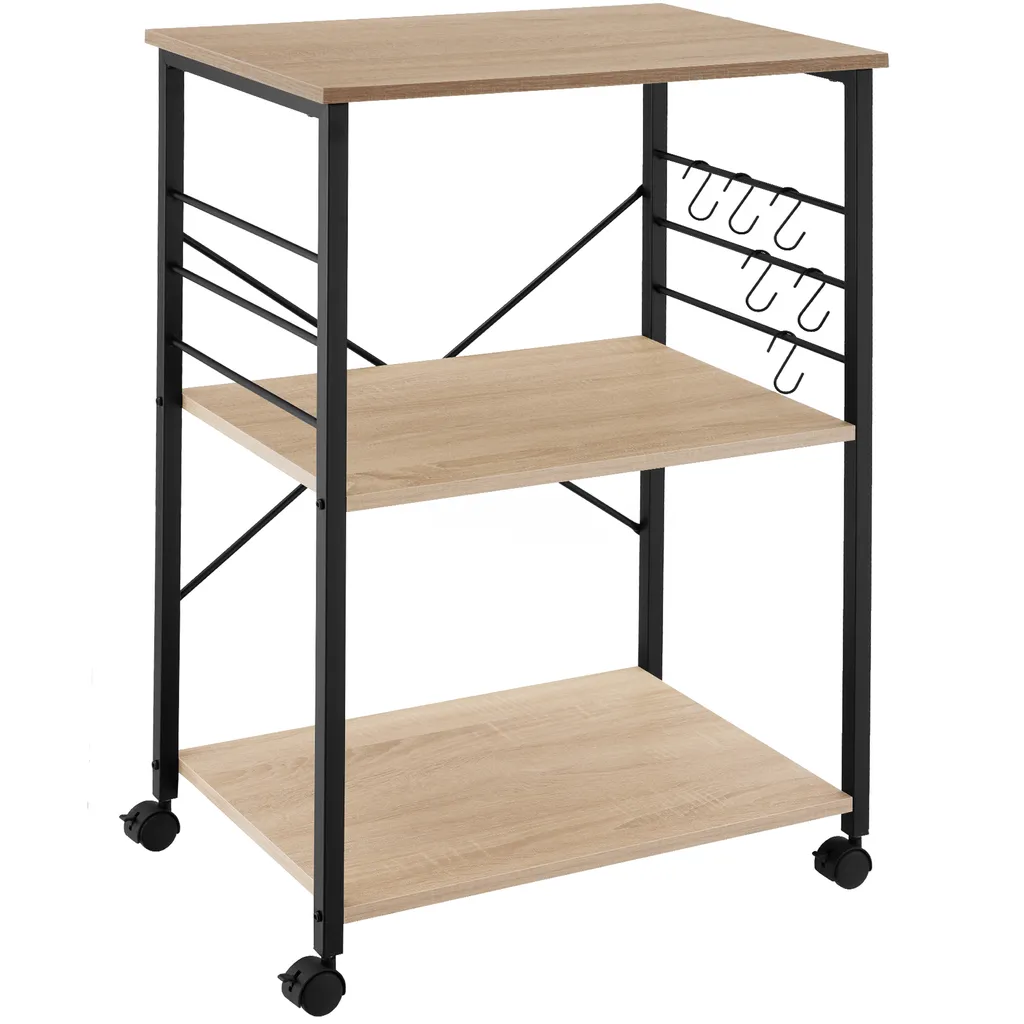Tectake Servierwagen Rugby 65,5x45,5x88,5cm - Industrial Holz Hell, Eiche Sonoma 1 Tectake Servierwagen Rugby 65,5x45,5x88,5cm - Industrial Holz Hell, Eiche Sonoma
