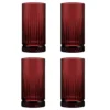 Pasabahce Elysia Wassergläser Longdrinkgläser 4er Set Lang Rot 450ml 520015