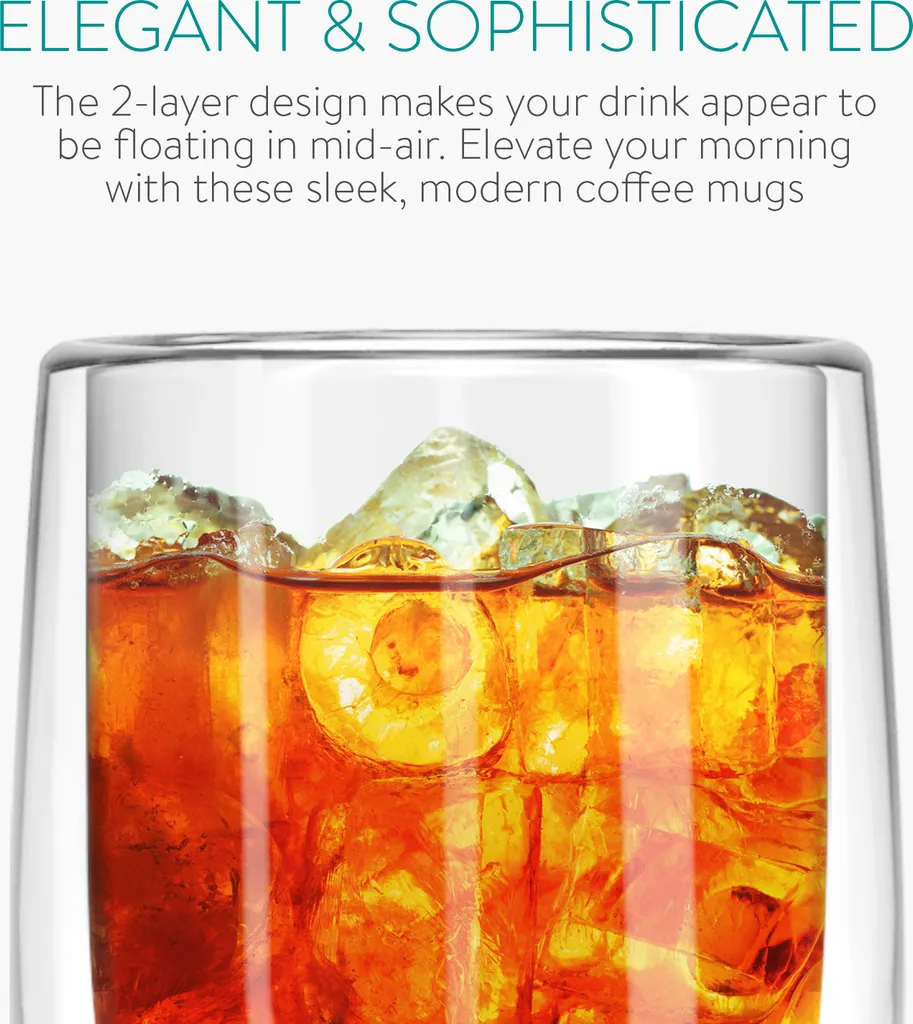Navaris 4x Doppelwandige Gläser 350ml - Thermogläser Für Cappuccino Latte Macchiato Tee Wasser Cola Cocktails - 4er Set Kaffeegläser Borosilikat 3 Navaris 4x Doppelwandige Gläser 350ml - Thermogläser Für Cappuccino Latte Macchiato Tee Wasser Cola Cocktails - 4er Set Kaffeegläser Borosilikat – Bild 3
