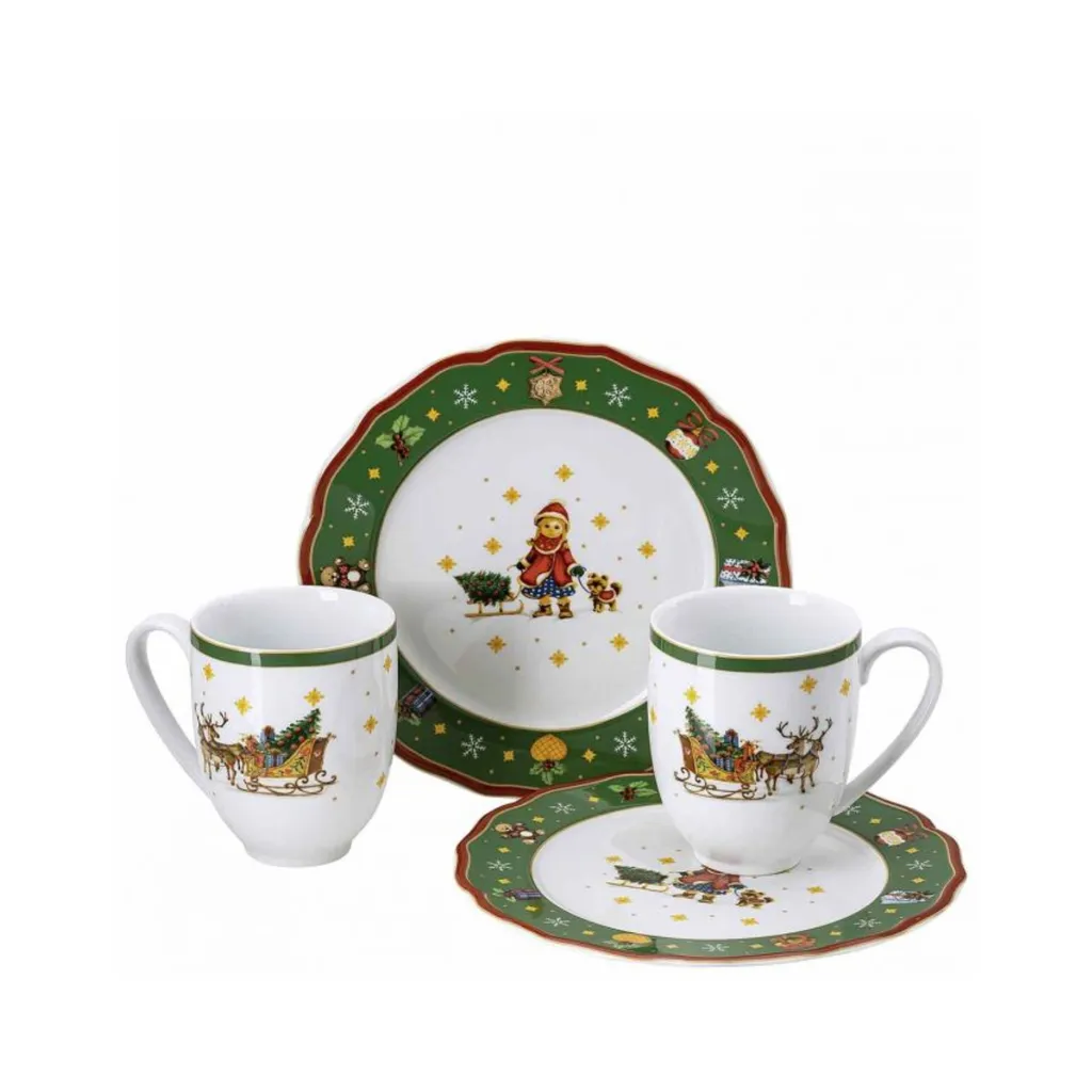HUTSCHENREUTHER Kaffee-Set 4tlg. Wintertime Grün 1 Stck. 701515 (EKB) 3 HUTSCHENREUTHER Kaffee-Set 4tlg. Wintertime Grün 1 Stck. 701515 (EKB) – Bild 3