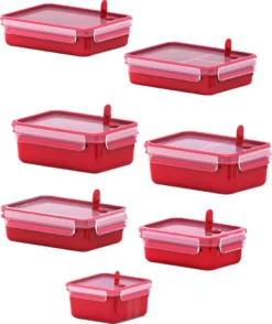 Emsa Mikrowellendose CLIP & MICRO 1,2 Liter Mit Einsätzen Transparent / Rot -Qualitätsladen Für Geschirr 250cd92bdf3eb4bb0742ab264759018f