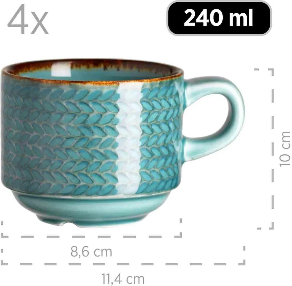 Mäser 931942 Kaffeeservice Prospero Für 6 Personen, Porzellan, Blau (1 Set, 12-teilig) 5 Mäser 931942 Kaffeeservice Prospero Für 6 Personen, Porzellan, Blau (1 Set, 12-teilig) – Bild 5