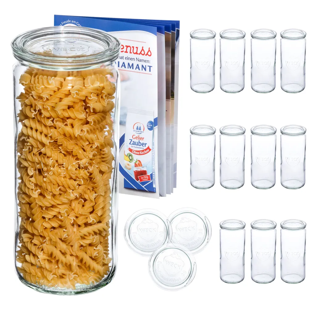 12er Set Weck Gläser 1040ml Zylinderglas Mit 12 Glasdeckeln Inkl Rezeptheft 1 12er Set Weck Gläser 1040ml Zylinderglas Mit 12 Glasdeckeln Inkl Rezeptheft