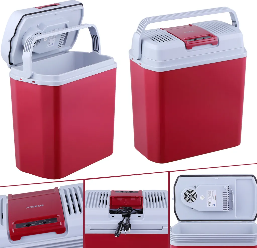 AREBOS 20 Liter Kühlbox Elektrisch, Klein, Zum Kühlen Und Warmhalten, Mit ECO Modus, 12/230 V Für Auto Und Steckdose, Kühltasche, Isoliertasche 1 AREBOS 20 Liter Kühlbox Elektrisch, Klein, Zum Kühlen Und Warmhalten, Mit ECO Modus, 12/230 V Für Auto Und Steckdose, Kühltasche, Isoliertasche